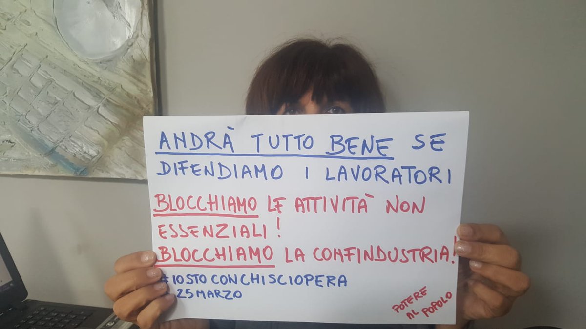 PapGenova's tweet photo. Andrà tutto bene se difendiamo i lavoratori! Blocchiamo le attività produttive non essenziali! @Confindustria https://t.co/oEv1mj0en5
