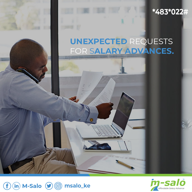 Msalo_Ke's tweet photo. Salary Advances for your employees ensure needs to be structured and reliable. Partnering with M-Salo will relieve you from unexpected advance requests. 

Call us today:0727 224060

#financialinclusion #fintech #digitallending #Simple #Quick #Convenient

https://t.co/jAdjqCou8x https://t.co/fwXAx8AkDr