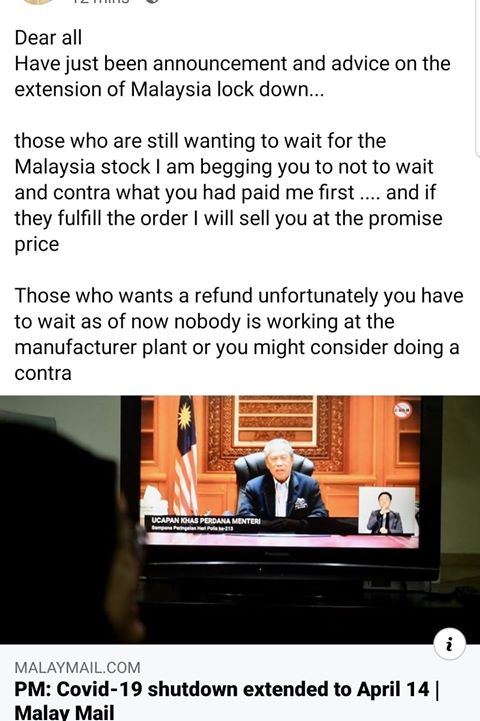 All Singapore Stuff On Twitter Beware Of Masks Scam Reader Ordered Masks From Seller In Feb But Not Given Refund Till Now Due To Malaysia Lockdown Seller Kept Giving Excuses For No