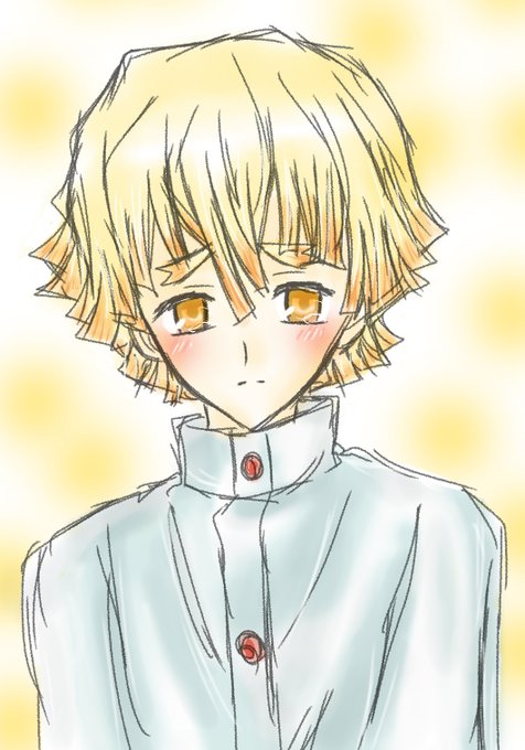 あさ川さんがTwitterに投稿した我妻善逸(鬼滅の刃)のイラスト。