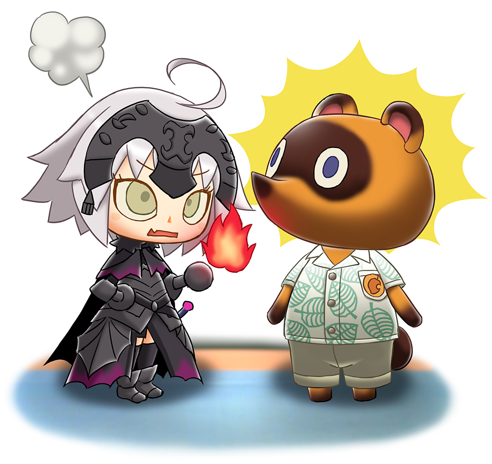 jeanne d'arc alter (avenger) (fate) ,jeanne d'arc alter (fate) 1girl ahoge chibi headpiece armored dress armor crossover  illustration images