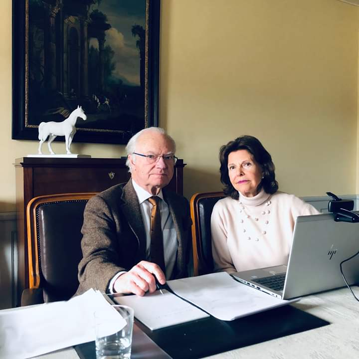 24 March 2020 King Carl XVI Gustav and Queen Silvia of Sweden have been at Stenhammer Palace, Södermanland. Today held a meeting to talking about activities and programs on this COVID 19