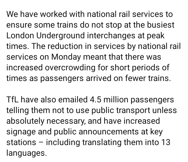 SadiqKhan's tweet photo. UPDATE: My message to Londoners about our public transport network.  

Please take the time to read it. 

#COVID19 #StayAtHome

https://t.co/RkGGm3UhMe https://t.co/PA8t0wAH2Z