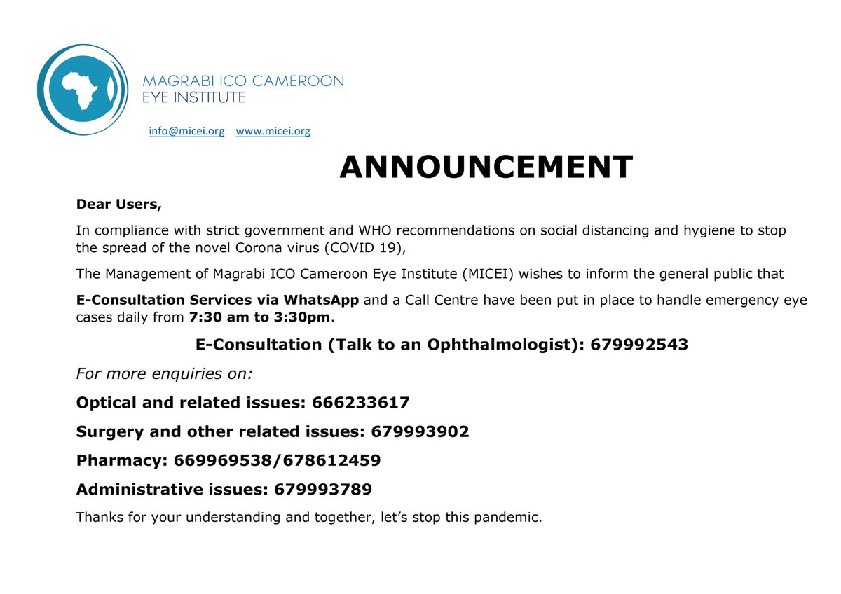 Magrabi ICO Cameroon Eye Institute tweet media