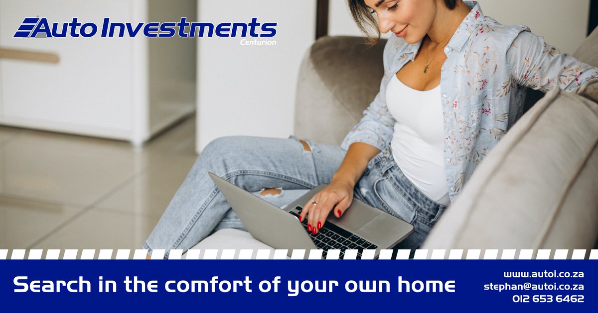 InvestmentsAuto's tweet photo. Looking for a new car doesn’t have to be a painful exercise. Search our online showroom anywhere, anytime!

Visit our showroom here: https://t.co/9oE5Jd1Sq3

#autoicenturion #autoinvestments #businessunusual #hereforyou #onlineshowroom #usedcars #carsearching #usedcarsales https://t.co/DXaQGq70Vn