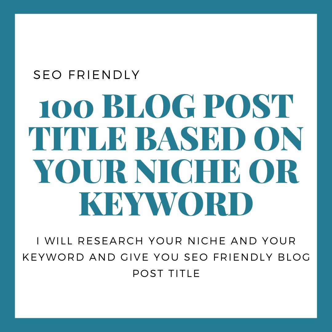 nazmulhasan0178's tweet photo. I will write 100 blog post title based on your niche or keyword https://t.co/QR5JhlL4dc 

#blogger #SEO #blogging #Post #marketing #news #post #blog #blogtitle #blogtitleideas #marketing #business #socialmedia #inboundmarketing #blogpost #bloggingtips #makemoneyonline #fiverr https://t.co/WqfX9Cifyn
