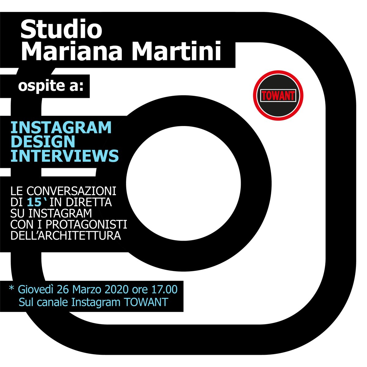 TOWANTevents's tweet image. Studio Mariana Martini guest @ InstagramDesignInterviews, live streaming on TOWANT IG channel 
1° appointment: Thurs 26 March 5.00PM (Italy time) 

Follow us on #Instagram: instagram.com/towant/

#stayathome #designinterviews #studiomarianamartini #TOWANT
