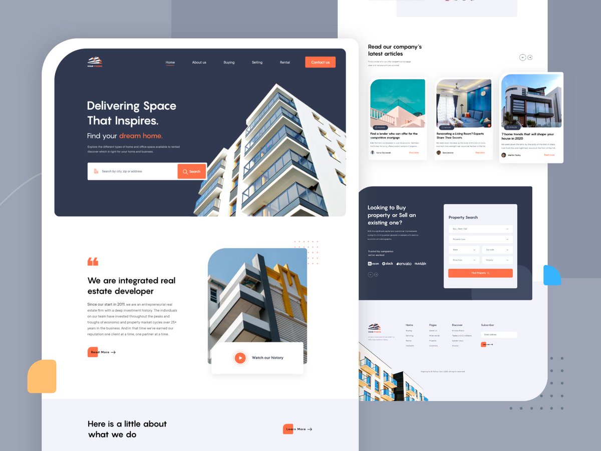 Real state landing | Home Staging

✅High Resolution: bit.ly/HomeStaging002

#2020trend  #design #home #homepage #landingpage #layout, #property #minimal #realestate #rent  #cleanui #userinterface #ux #websitedesign #agency #appdesign #mockups #trendydesign #dailyui #creative