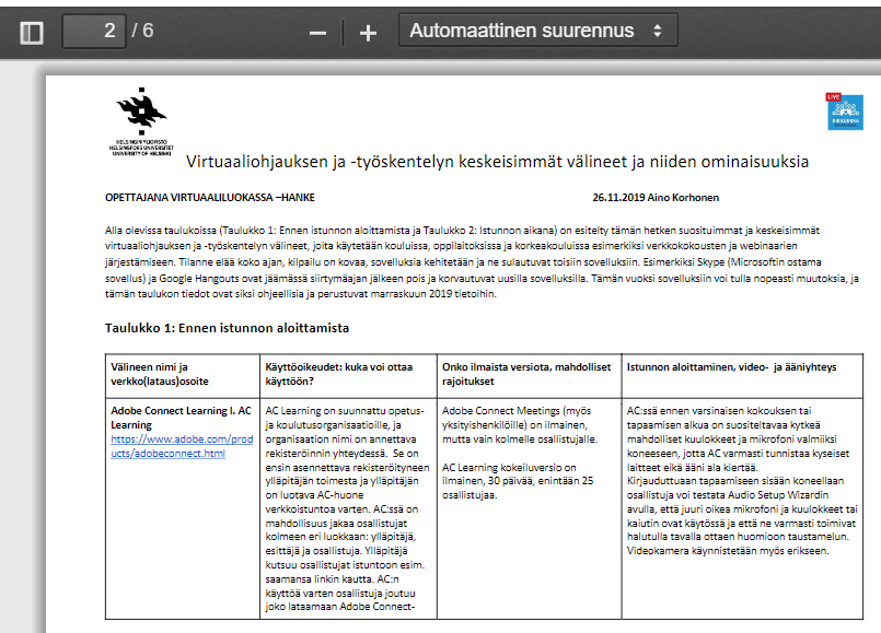 HeuristicaOy's tweet photo. Mietitkö välinettä virtuaaliyhteyksiin?
Osallistuimme opetusalan hankkeeseen, jossa Aino Korhonen teki koonnin keskeisimmistä verkkokokousvälineistä (esim. Zoom, Teams, Adobe Connect) ja niiden ominaisuuksista. Ole hyvä! CCBY4.0 https://t.co/sdbonRBlPH #etaetyoe #etaekoulu https://t.co/bDUQXEYpec