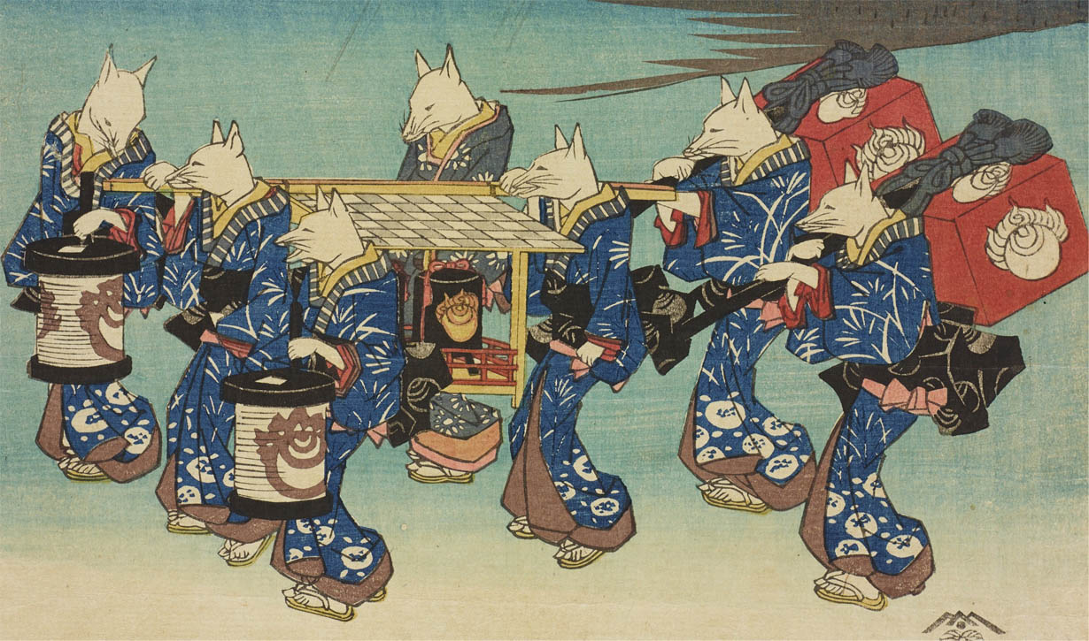 浮世絵　王子のきつね 王子 狐の行列 公式サイト | 浮世絵「王子装束ゑの木 大晦日の