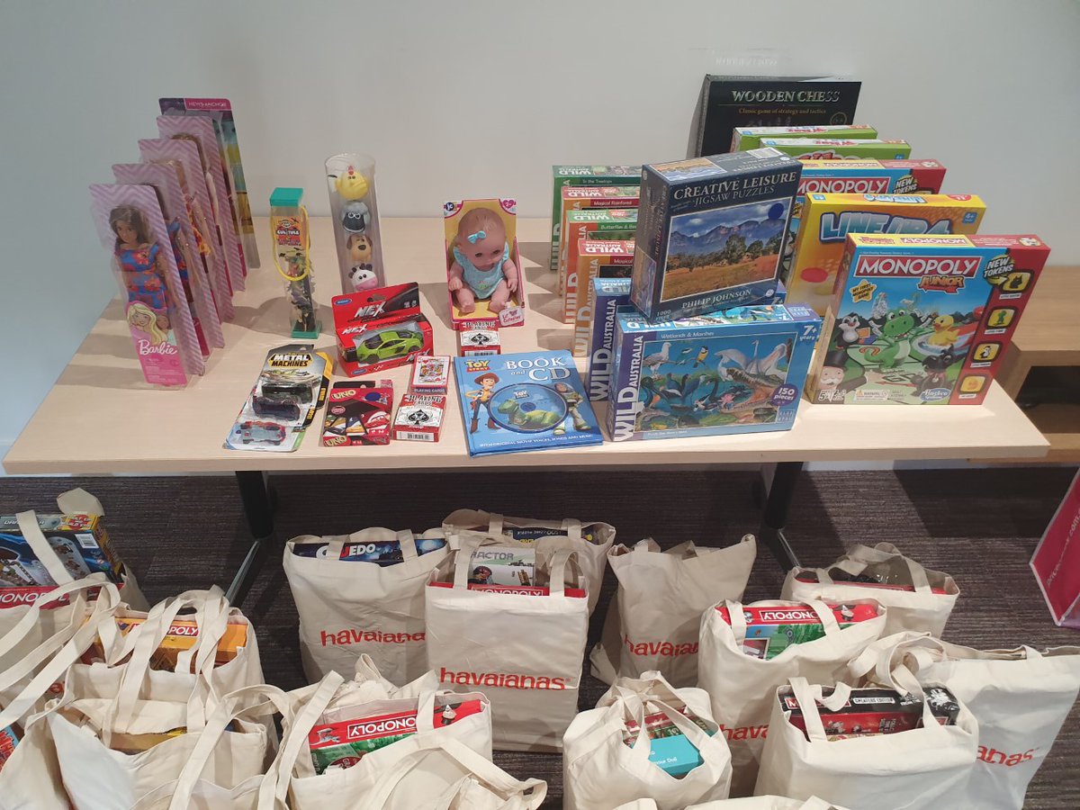 Generosity of our partners <a href="/Hasbro/">Hasbro</a> Havianas, Kennedy Reid Group and <a href="/BayerPharma/">Bayer | Pharmaceuticals</a> enabled us to put together these "Boredom Buster Bags", to support our families and their seriously ill children. What's will you put in your bag? #wereallinthistogether #keepingfamiliesclose