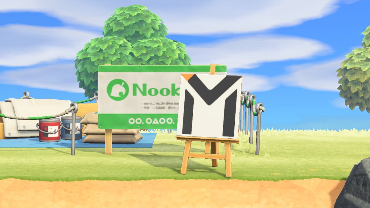 A photo of The MERL logo recreated in Animal Crossing.