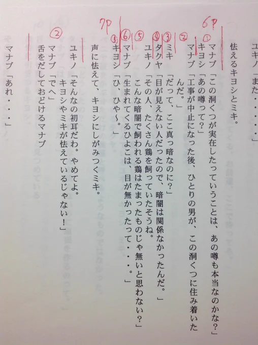 私流の「シナリオ&コマ割り計画書」と「実際のコマ割り原稿」です。 