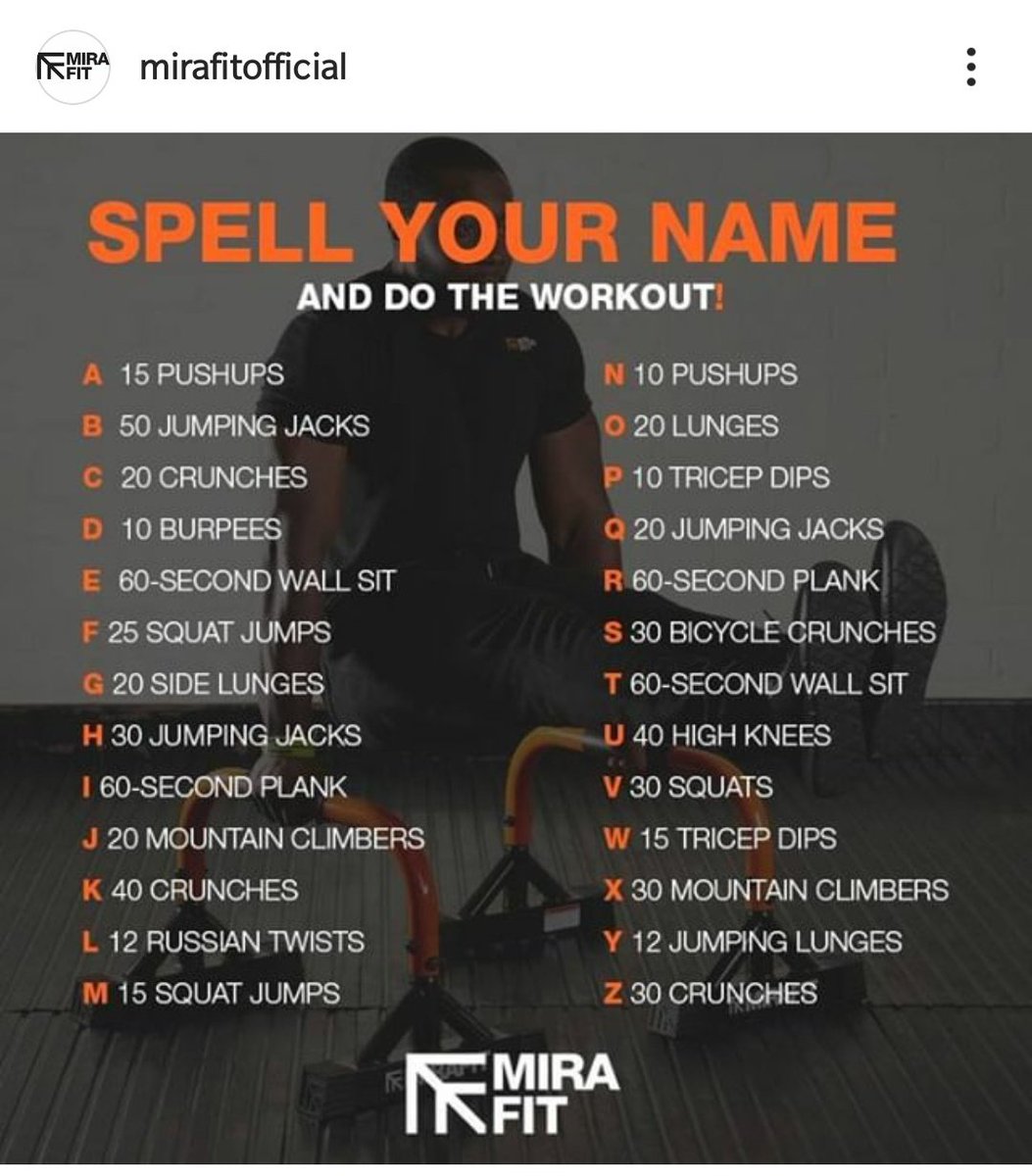 Another <a href="/MirafitOfficial/">Mirafit</a> workout. 

Today, it was time for Isabelle's full name. 

Ouch. 

Still not the longest name in the household, I'll be attempting my wife's name soon. 😫