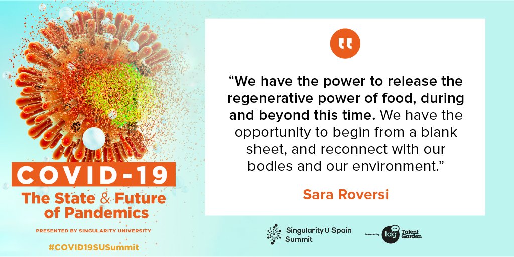 SingularityU Spain Summit (@singularityuesp) on Twitter photo #FutureofFood dentro de una crisis: ahora tenemos la oportunidad de empezar desde cero, de reconectar con nuestros cuerpos y el medioambiente, y sobre todo la posibilidad de liberar el poder regenerativo de la comida. <a href="/saroversi/">sara roversi</a> @ #COVID19SUSummit <a href="/singularityu/">Singularity</a> #FutureofFood dentro de una crisis: ahora tenemos la oportunidad de empezar desde cero, de reconectar con nuestros cuerpos y el medioambiente, y sobre todo la posibilidad de liberar el poder regenerativo de la comida. <a href="/saroversi/">sara roversi</a> @ #COVID19SUSummit <a href="/singularityu/">Singularity</a>