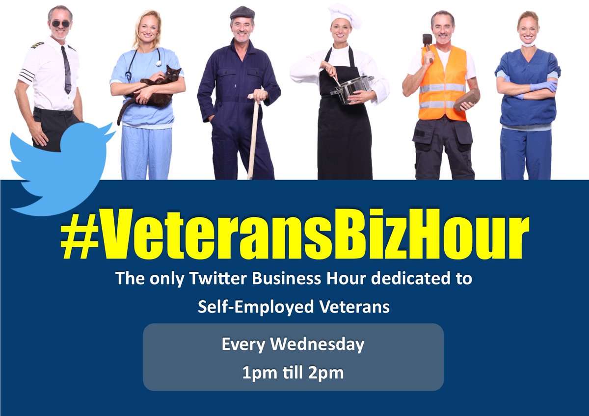 VeteransBizHour's tweet photo. Good Morning! Don't forget to join in on #VeteransBizHour today 1pm till 2pm. We hope to see you there!

 @AFVBC_Npt @VeteranFire @BamboulaOnline @MilitaryRHQ @ldplandco @AgeukF https://t.co/1YI8VpDMqF