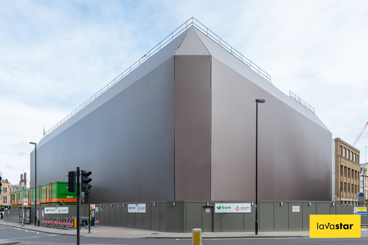 Full colour printed building wrap on bespoke framework in London by Lavastar #buildingwrap #scaffoldingwraps #construction