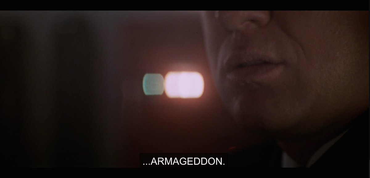 love how this movie smoothly transitions from Russian to English language - when this character reads a passage from the Book of Revelation and says the word 'Armageddon'