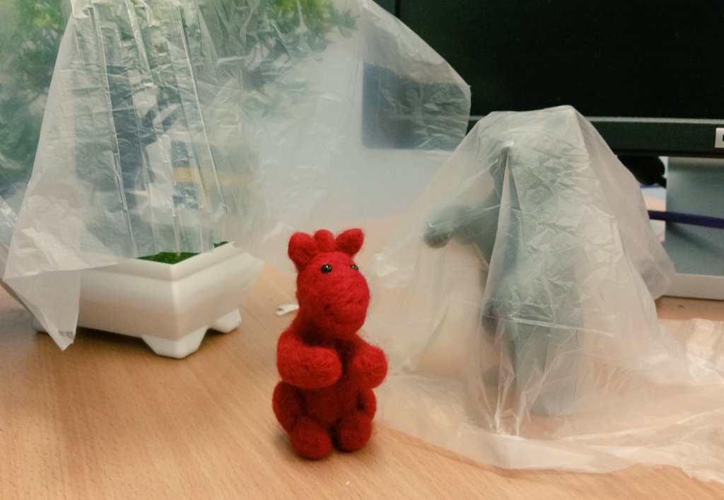 Cadi_Interns's tweet photo. Mini Marco and I have been practicing some of the housekeeping suggestions we read about yesterday: like covering certain things with dust sheets to protect them during museum hibernation. (No Mini Marcos were hurt during this exercise!) https://t.co/AO8t8WaHJL