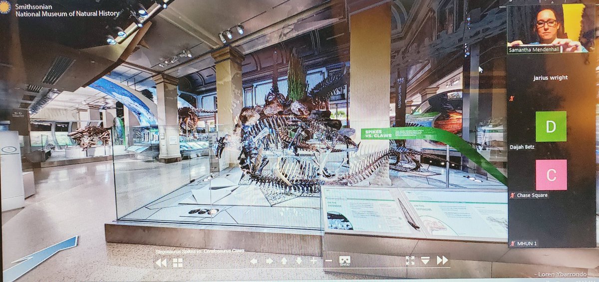 smende2's tweet photo. My @PortAllenMiddle 8th graders and I traveled to the @NMNH today through our @zoom_us virtual meeting. We looked at a lot of fossils as a review for a previous unit. 🧭🌎🧳#PAMSVIRTUALSPIRITWEEK #scienceteacher #edtech https://t.co/tUzr2XHdQs