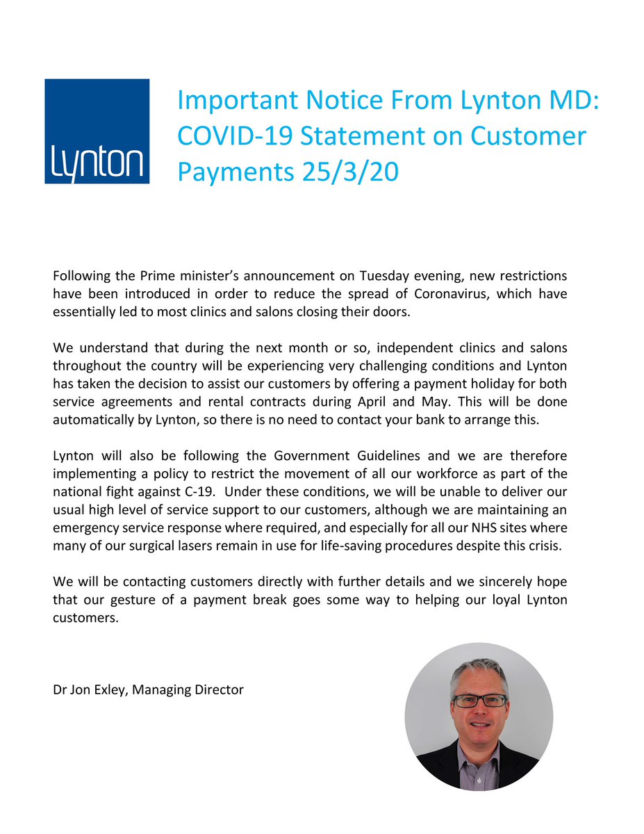 deka_uk's tweet photo. Lynton Supports Customers with Payment Freeze https://t.co/9DkmMivqo3