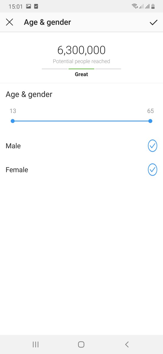 And Now to age bracket...Simply slide both sides of the bar to provide age limits... the younger age limit and the older one too...TIP 33: The only way to truly know the right age bracket for your ads is to do a research and then test.When you test, you will be able to...