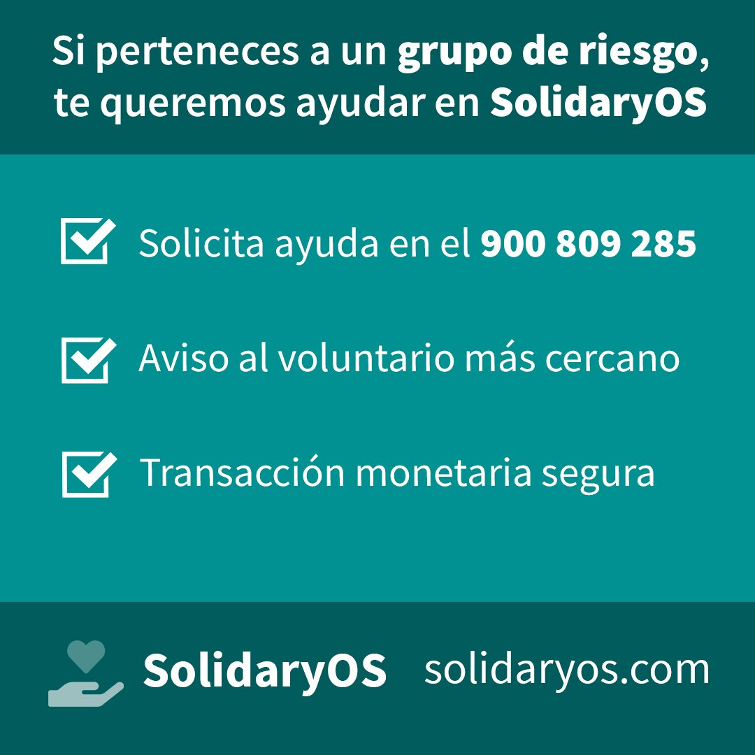 #Solidaryos y #VoluntariosCodVid. Juntos sumamos
#QuedateEnTuCasa