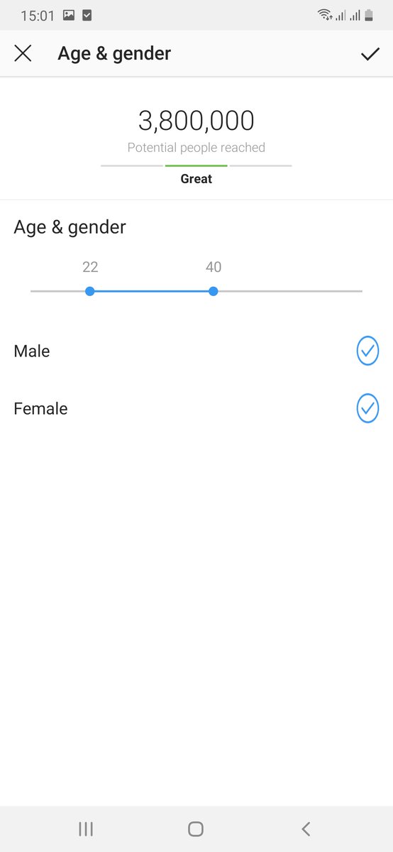 And Now to age bracket...Simply slide both sides of the bar to provide age limits... the younger age limit and the older one too...TIP 33: The only way to truly know the right age bracket for your ads is to do a research and then test.When you test, you will be able to...