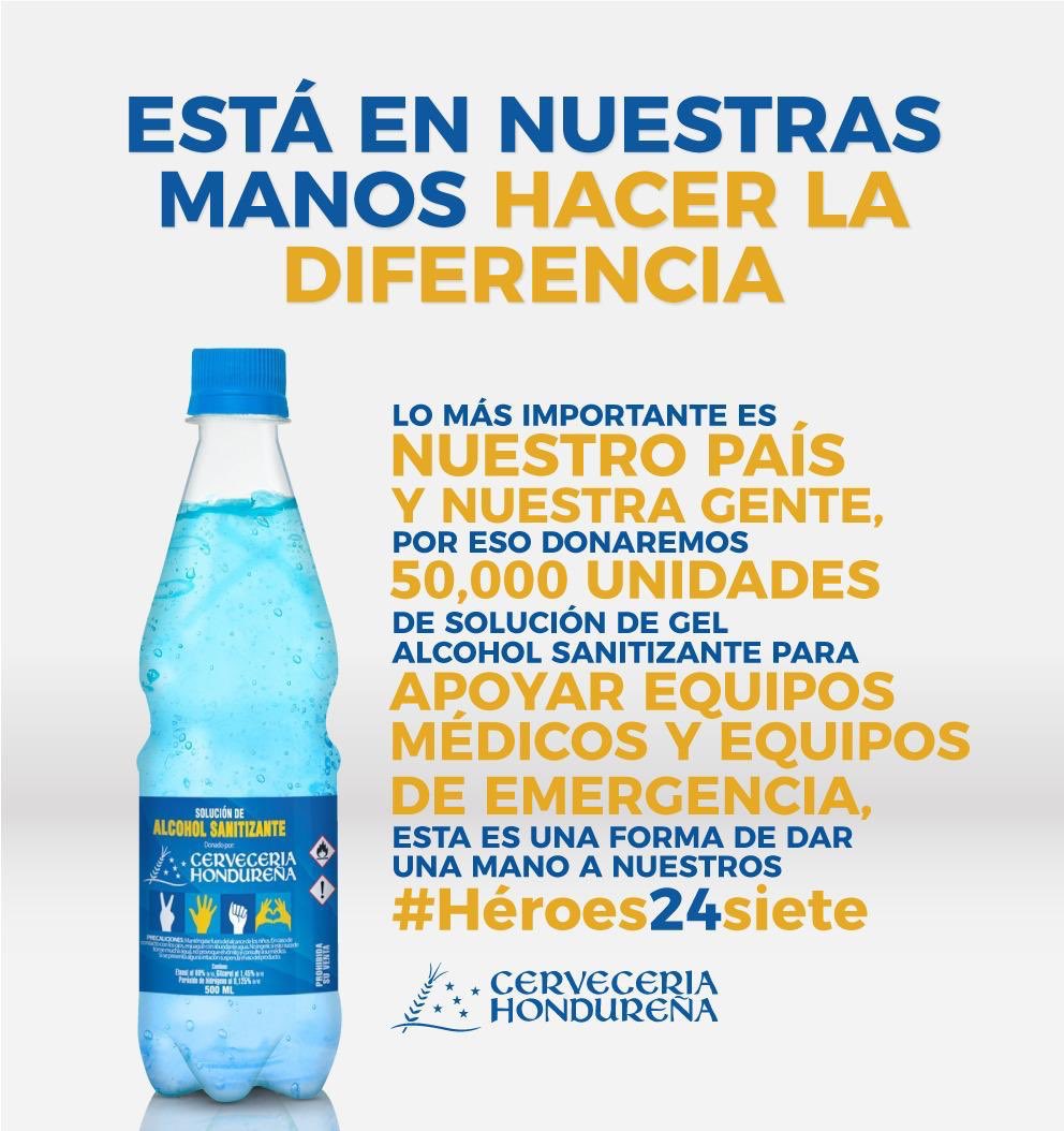 Cervecería Hondureña vuelve a demostrar su compromiso con el país. Felicitaciones por este donativo. 

En estos momentos difíciles ocupamos que más empresas extiendan su mano solidaria.