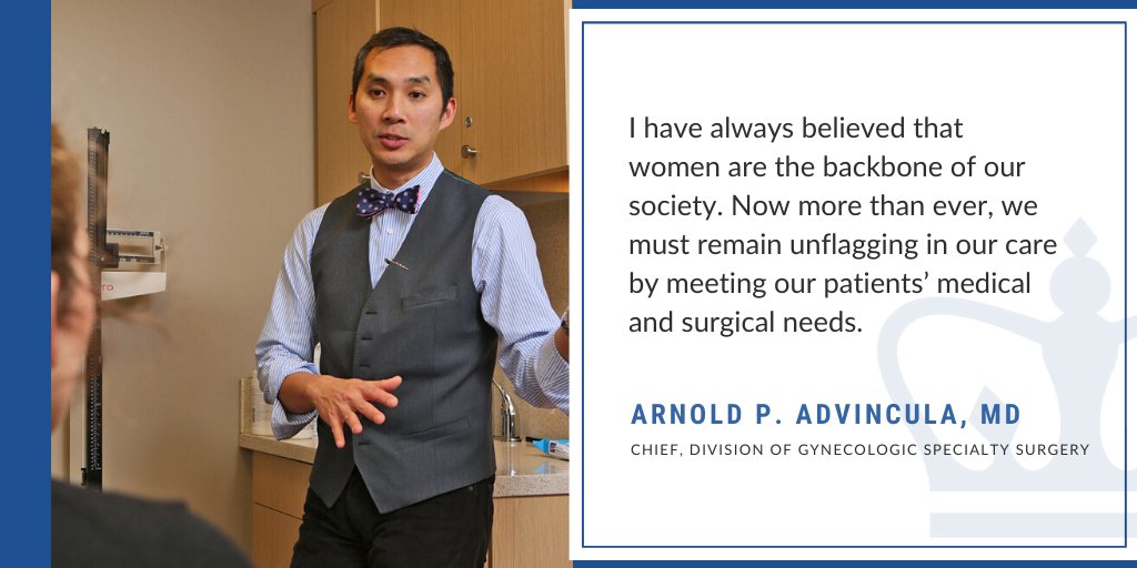 ColumbiaOBGYN's tweet photo. Each day during #COVID19, we’ll share updates from our #WomensHealth team about caring for patients during this unprecedented time. Today, hear from @arnieadvincula, Chief of #GYN Surgery @ColumbiaMed #coronavirus #ObgynDuringCOVID19 https://t.co/ihUtNkFAuQ https://t.co/QjiCH4StEq