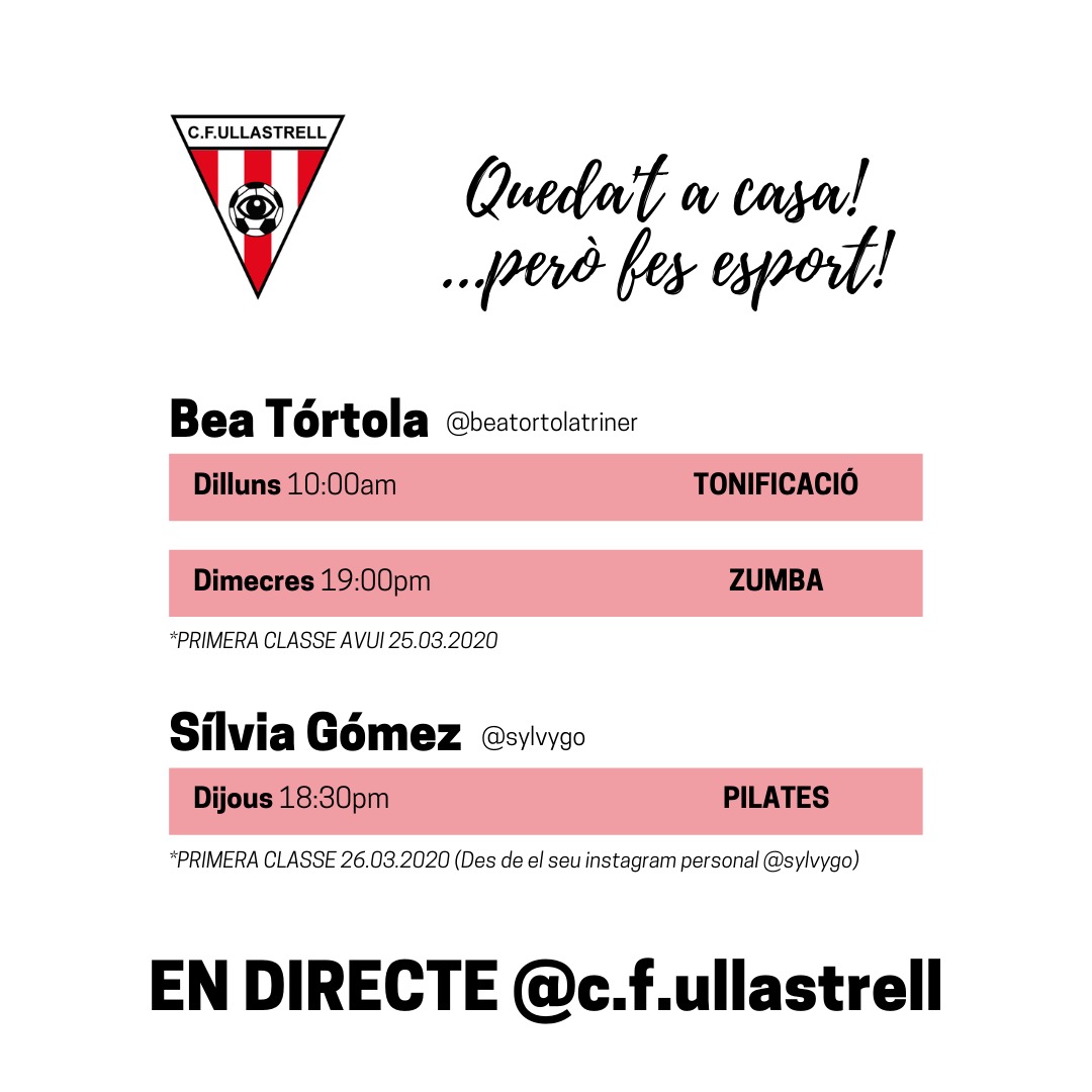CFUllastrell's tweet photo. En directe des de l'instagram del Club. Anima't 💪🔴 https://t.co/vZrzarhWLT