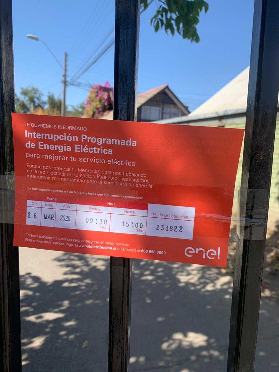 ArcosNorte's tweet photo. Señores de @EnelClientesCL  a que se debe este corte programado para el día de mañana en #VillalosArcos
, recuerden que hay muchos vecinos con teletrabajo  @MuniLaFlorida https://t.co/MJsjHrddpI
