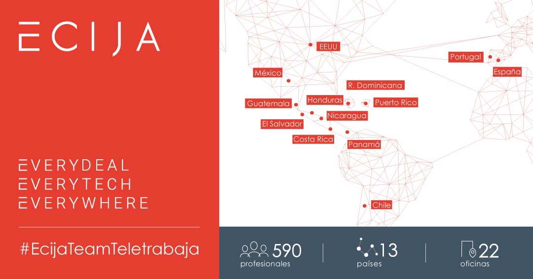 🌐Todos nuestros profesionales (590), en todas nuestras oficinas (22) y en todos los países donde operamos (13) están teletrabajando, por nuestra seguridad y por la de todos. Al servicio de nuestros clientes. 

Seguimos, con dedicación y compromiso. #EcijaTeamTeletrabaja