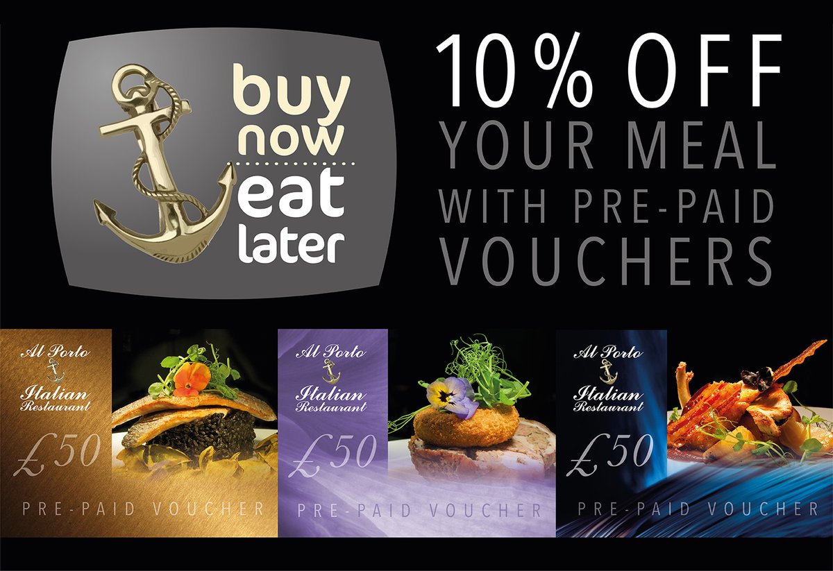 AlPortoHull's tweet photo. A big thank you to all our customers who have sent us good wishes following our temporarily closure. You can help support our staff by purchasing a pre-paid voucher. As a thank you, we are giving 10% off, so our £50 Voucher is just £45. Stay safe. https://t.co/IzTfiMdWNC https://t.co/bcflmfasEb
