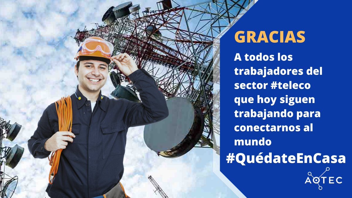 aotec_es's tweet photo. 💙Queremos reconocer a todos los trabajadores del sector de las #telecomunicaciones porque gracias a que siguen trabajando tenemos:
- Fibra y wifi 
-- Teletrabajamos
--- Estudiamos 
---- Contactamos con los nuestros
----- Vemos pelis en streaming para evadirnos 
#QuédateEnCasa https://t.co/OlsaR2ipjk