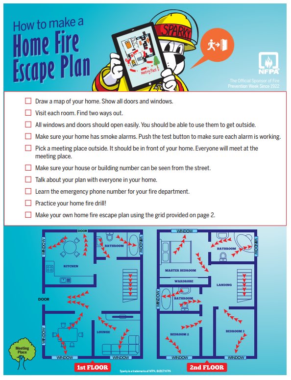 MonarchOutreach's tweet image. With kids learning from home at this time and everyone practicing social distancing, why not practice a fire escape plan while you are home with your family. Every second counts.