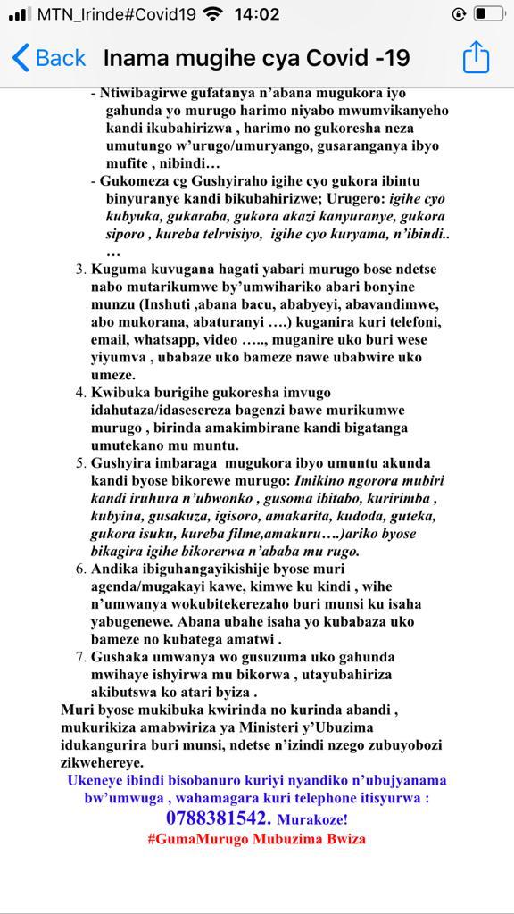 Mwiriwe @RwOT <a href="/my250tweets/">#RwOT</a> ; 
Mugihe nkiki cya #GumaMuRugo
#staysafe  twirinda ndetse twirinda n'abandi kwandura #Koronovirus , nibyiza kwita kubuzima bwacu,muri rusange , by"umwihariko ubwo mu mutwe! Zimwe mu inama twifuje kubasangiza👇👇👇 #GumaMuRugo #MubuzimaBwiza.