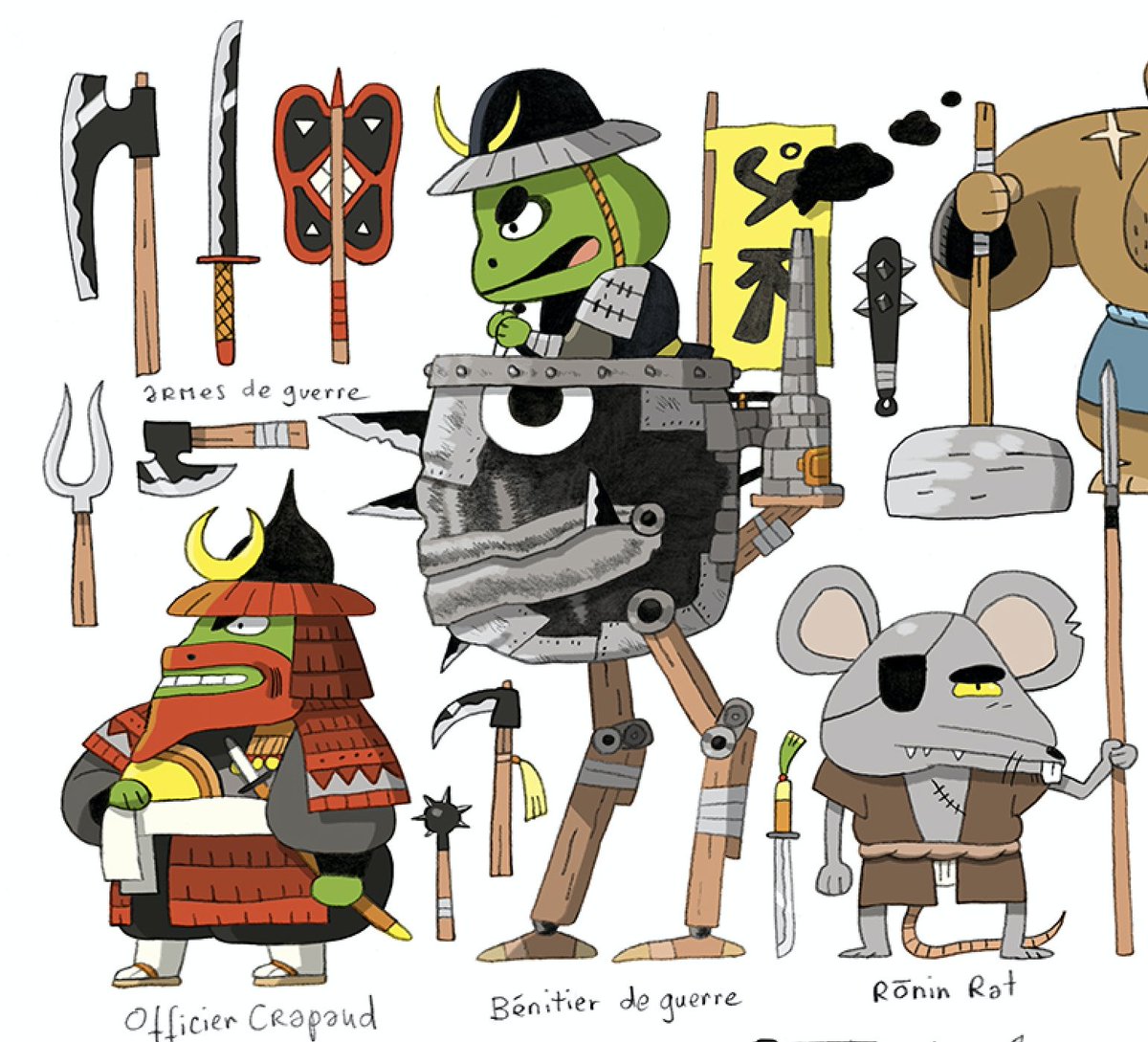 "Manji", de Mathieu Demore au dessin, et @FabienGrolleau au scénario - crayonnés et recherche couleurs - à paraître @EditionsDargaud quand on pourra...