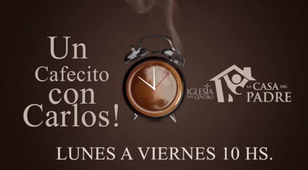 Ya se viene Un cafecito con Carlos, con <a href="/cmraida/">Carlos Mraida</a>! Conectate a las 10 a nuestro canal de Youtube Youtube.com/iglesiadelcent… y disfruta de todo lo que tenemos como familia hoy en #EstamosEnCasa.