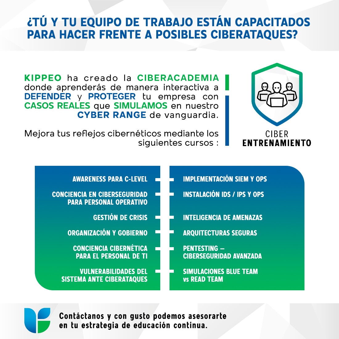KIPPEO_Tech's tweet photo. En KIPPEO podemos apoyarte en tu estrategia de educación continua en ciberseguridad.

Contáctanos: almah@kippeo.com 
Tel: +52 (55) 1555-6631

#PrevencionAntesqueReaccion #Ciberseguridad #SeguridadInformatica #Cybersecurity #predictivedefense #cybersecurityexpert #ciberataques https://t.co/DuIEzmfc0y