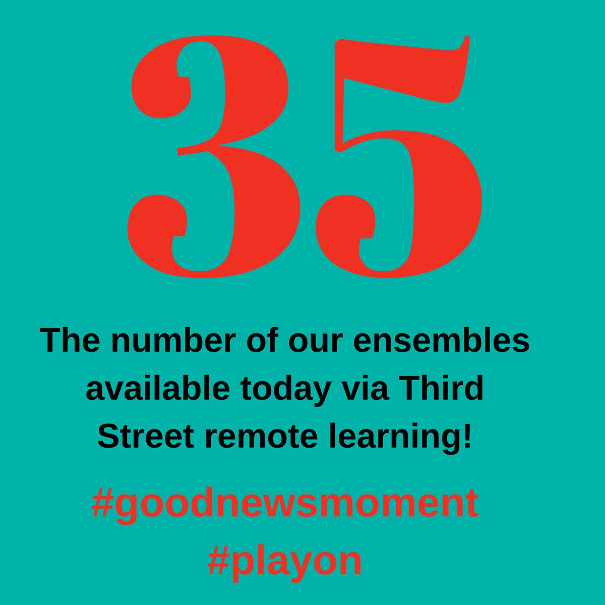 #goodnews our #music ensembles are gathering online. Need some group time check out the list of available ensembles at thirdstreetmusicschool.org