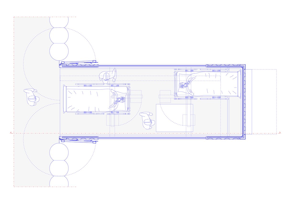 #Arquitectura _ Esta es la propuesta de os arquitectos italianos Carlo Ratti e Italo Rota han diseñado una cápsula de cuidados intensivos dentro de un contenedor de envío que podría agregarse a los hospitales que luchan contra la pandemia de coronavirus . #EstoLoParamosUnidos