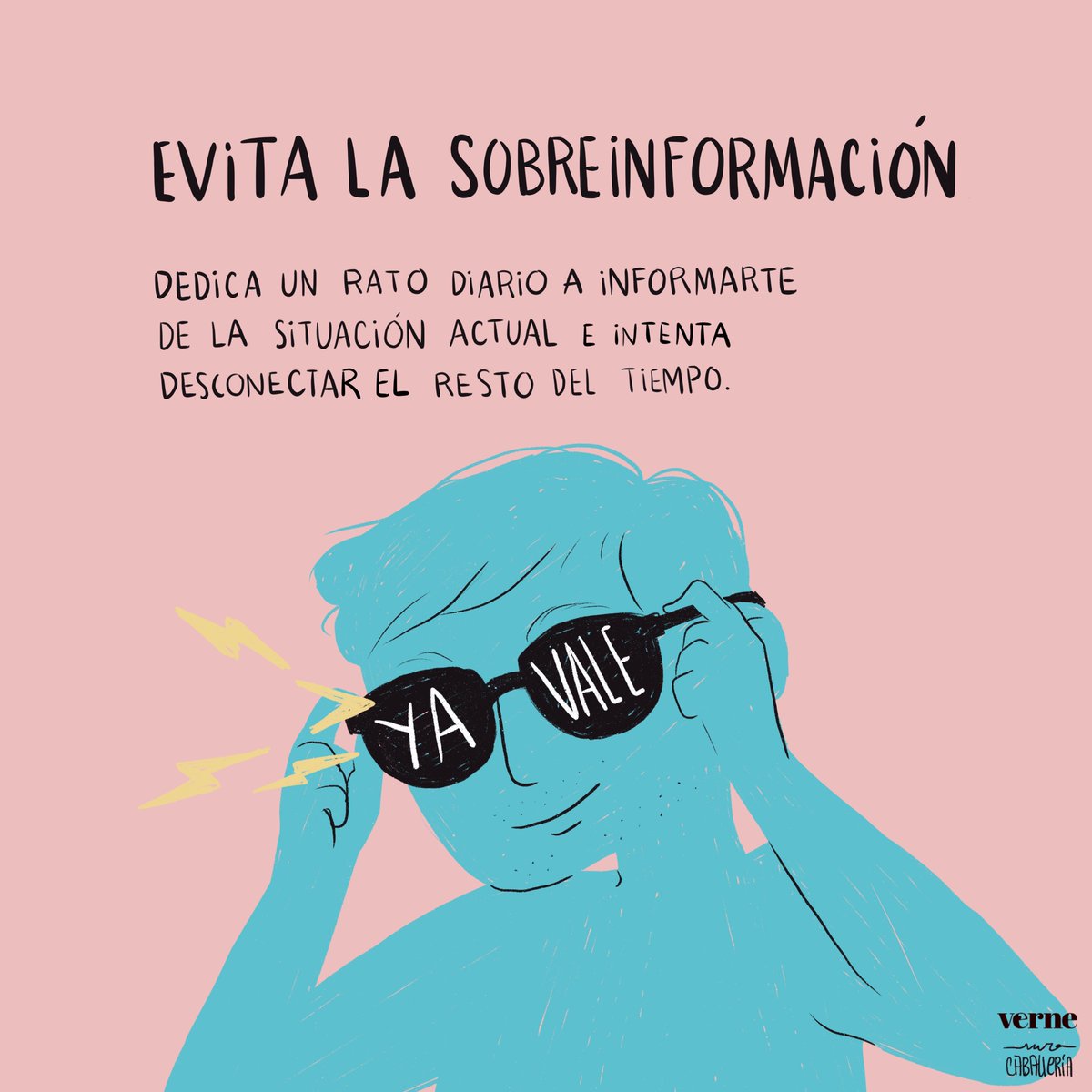 verne's tweet photo. Cómo enfrentarse al aislamiento en casa si tienes problemas de ansiedad.

Consejos de J. Carlos Baeza, psicólogo en Clínica de la Ansiedad, y Candela Molina, del Centro Psicológico CEPSIM. Ilustraciones de @saracaballeria.

Aquí puedes ver más consejos 👉https://t.co/wa4Gidn3N6 https://t.co/Wr0z0tc3i7