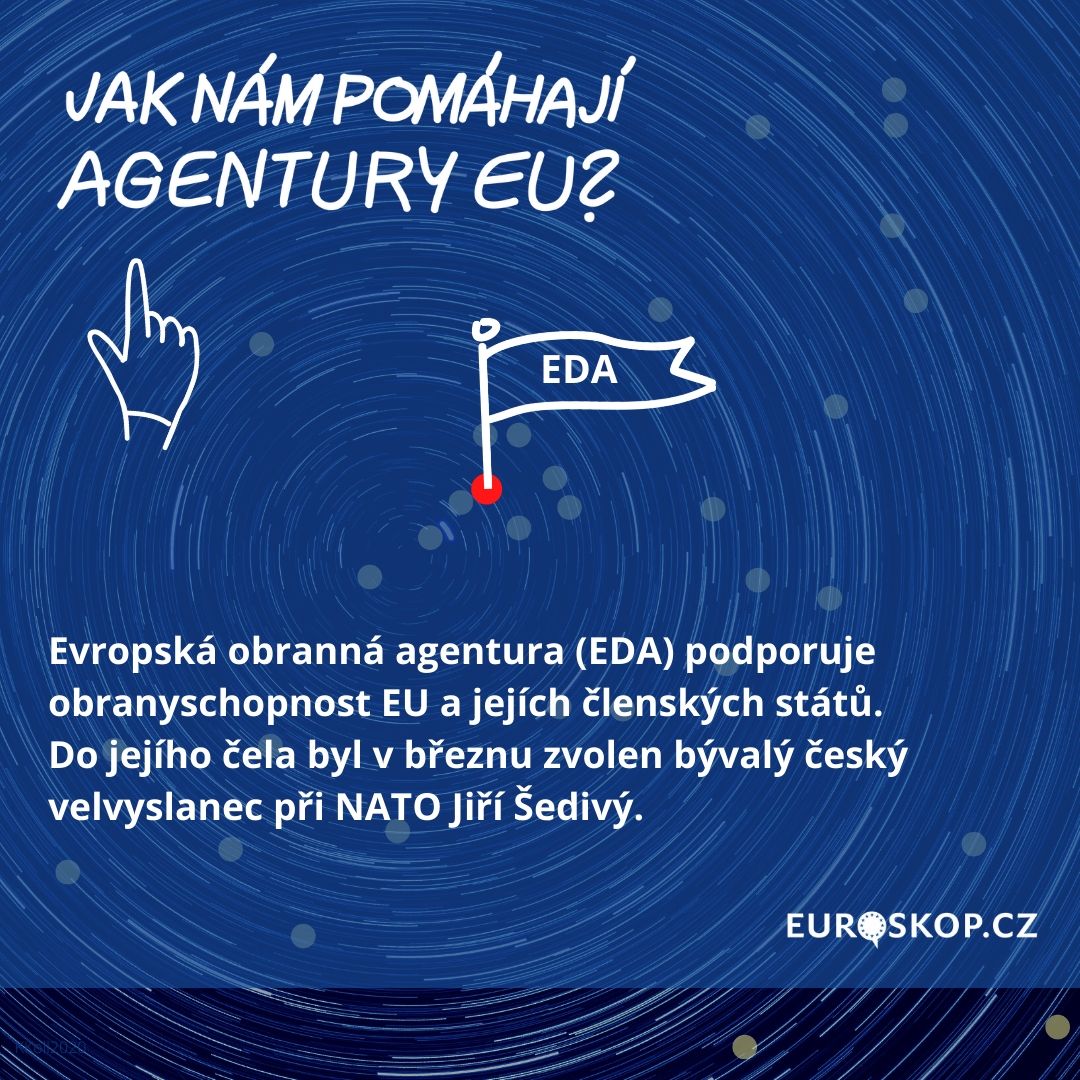 tvorime_evropu's tweet photo. @EUDefenceAgency podporuje obranyschopnost #EU a jejích členských států. Do jejího čela byl v březnu zvolen bývalý český velvyslanec při @NATO Jiří Šedivý. 
Čtěte další díl seriálu Euroskopu #AgenturyEU ➡️ https://t.co/dHEJHHOiIp
#serial #series #sledujte #obrana https://t.co/XTYNwrhKS0
