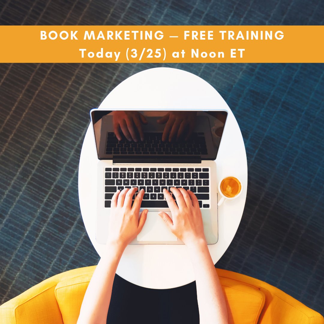 Register for my Free Book Marketing Training today (3/25). Learn:

> 5 things you need for effective marketing
> Top marketing strategies
> The best book marketing tools

REGISTER HERE:
anymeeting.com/AccountManager…

#selfpublishing #selfpub #books #authors #amwriting #bookmarketing