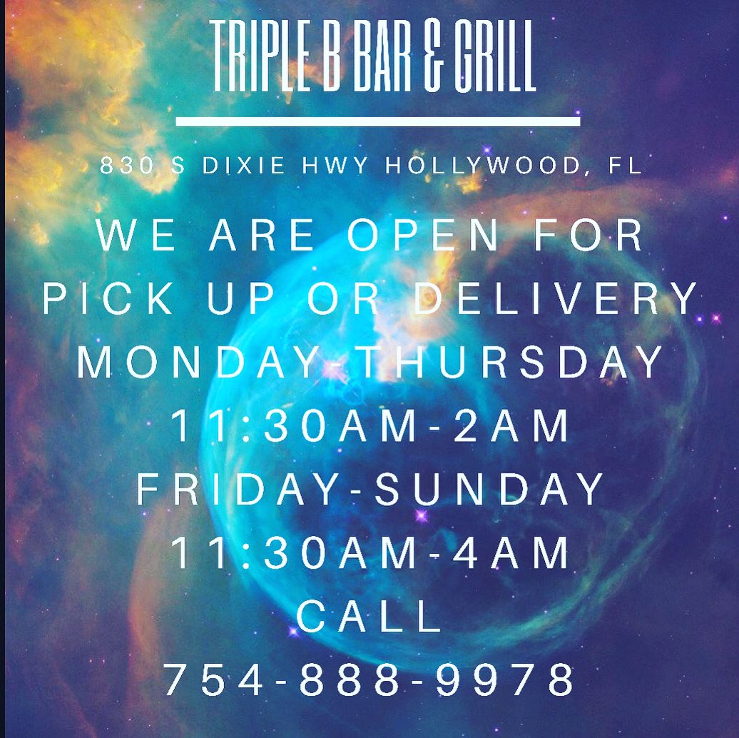 triplebbar's tweet photo. Call us for pickup or delivery 754-888-9978 https://t.co/exfhHLJbzP
