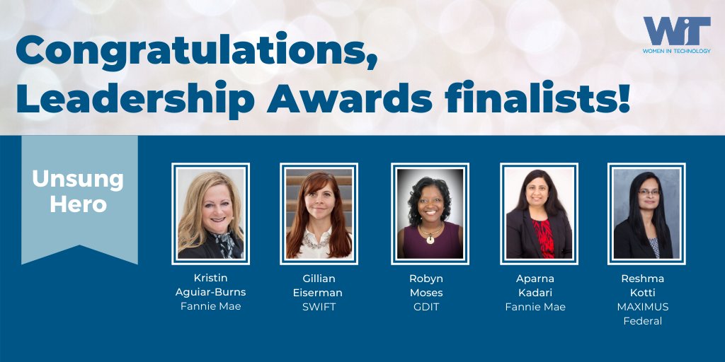 WITWomen's tweet photo. Please join us in congratulating the Leadership Awards finalists in the Unsung Hero category! #WITLA20 https://t.co/JHwIqgJlfx