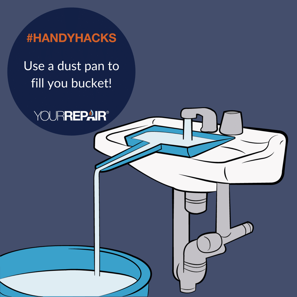 #HANDYHACKS

Ever needed to fill a bucket with water but the bucket doesn't fit in your sink? 

Did you know that you can use a dustpan?! 👍