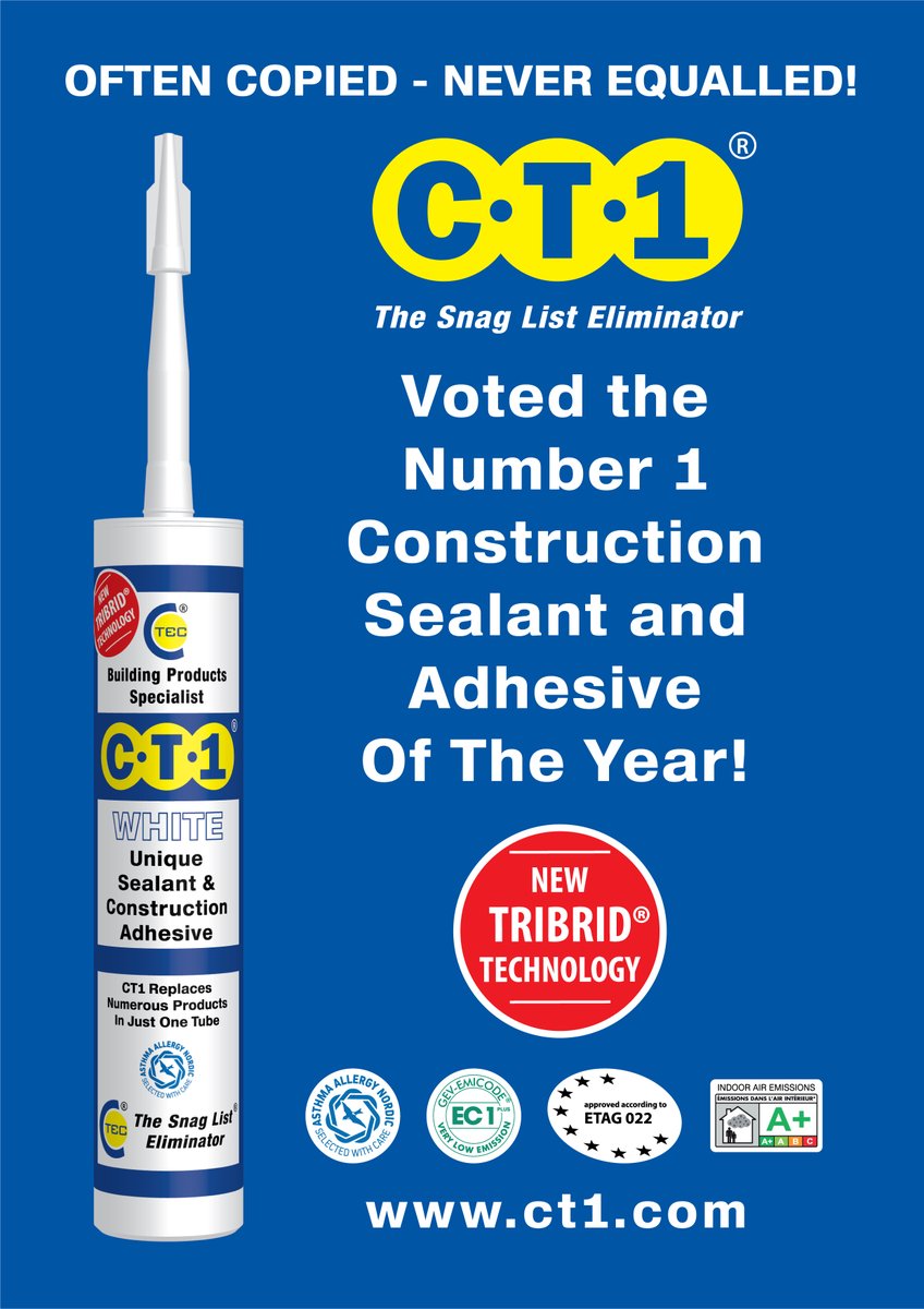 Have you ever wondered why CT1 is the Number 1 Construction Sealant of the Year? This handy article outlines exactly why! #CT1 is the only product in the market with TRIBRID® Technology, making it 360% stronger than a traditional Hybrid Polymer! ct1.com/product-applic…
