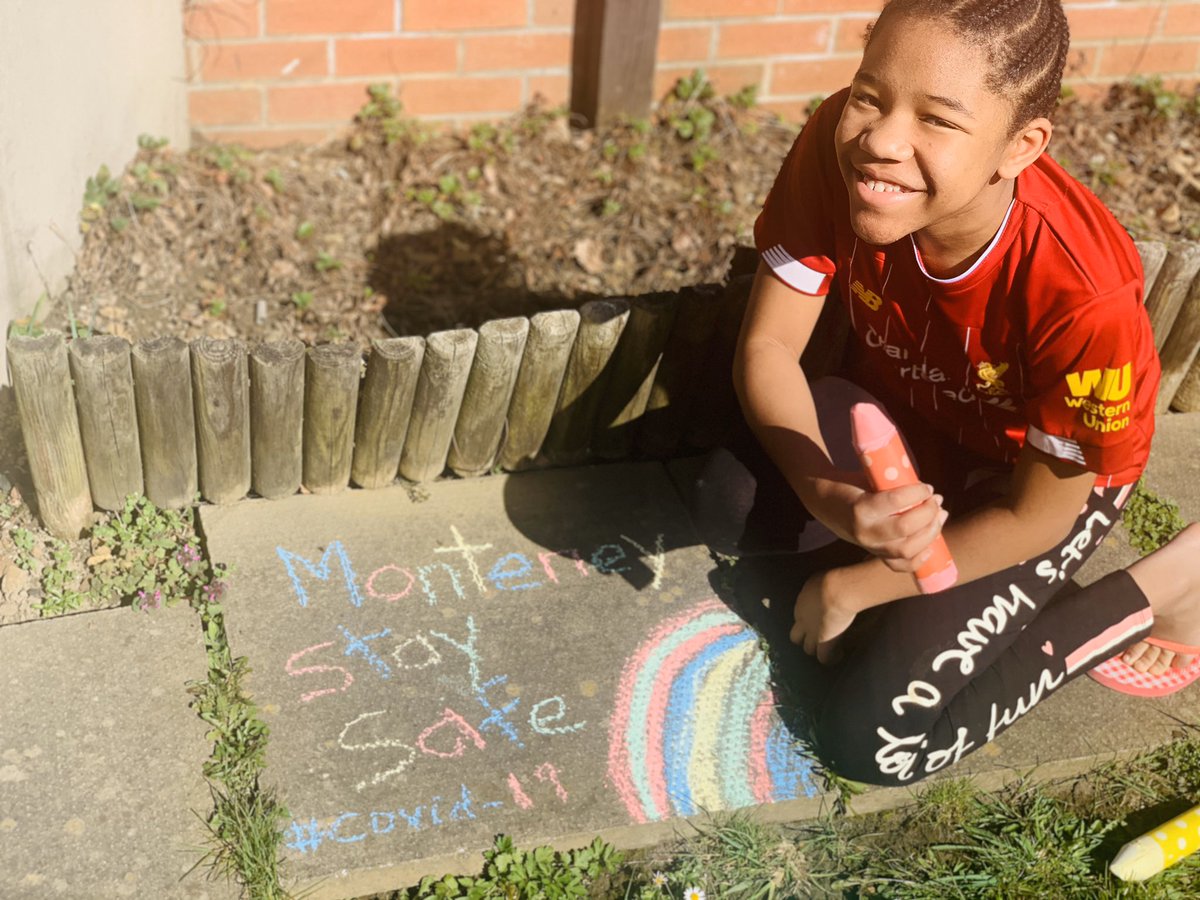 lele_patt's tweet photo. Arielle wants to send you all a message, stay safe @MonteneyPrimary https://t.co/mddHC8haPy